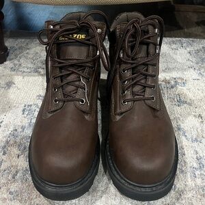 Brazos Steel Toed Brown Leather Boots